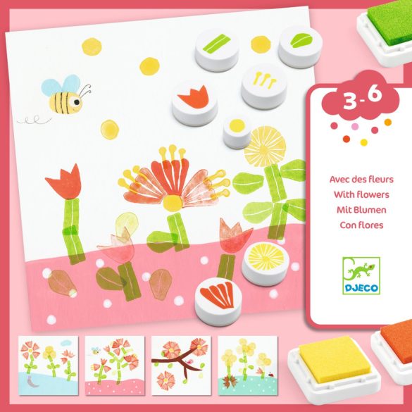 Djeco Kreatív nyomdakészlet - Virágokkal - With flowers