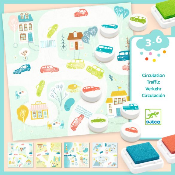 Djeco Kreatív nyomdakészlet - Forgalmi rend - Traffic