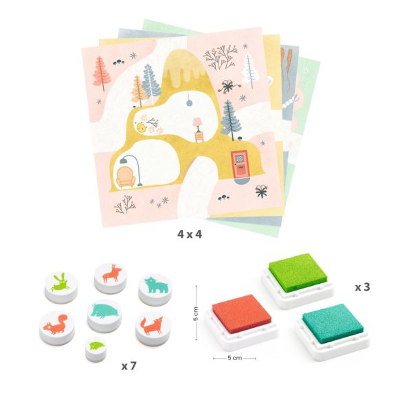 Djeco Kreatív nyomdakészlet - Erről-arról - Out and about