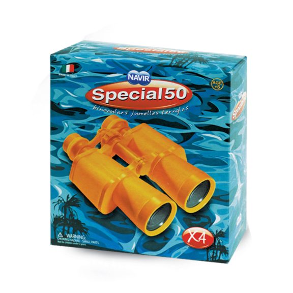 Kétcsövű sárga gyerektávcső tartozékokkal - Special 50 Yellow Binocular with Case