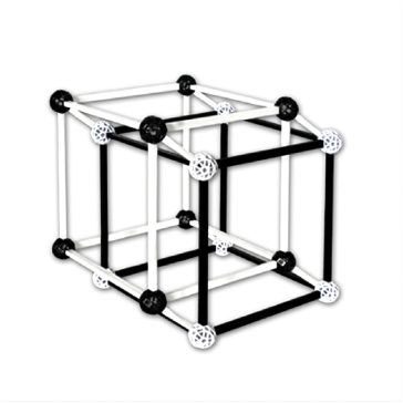   Tudományos modellező készlet - ZomeTool fekete-fehérben - Design 3